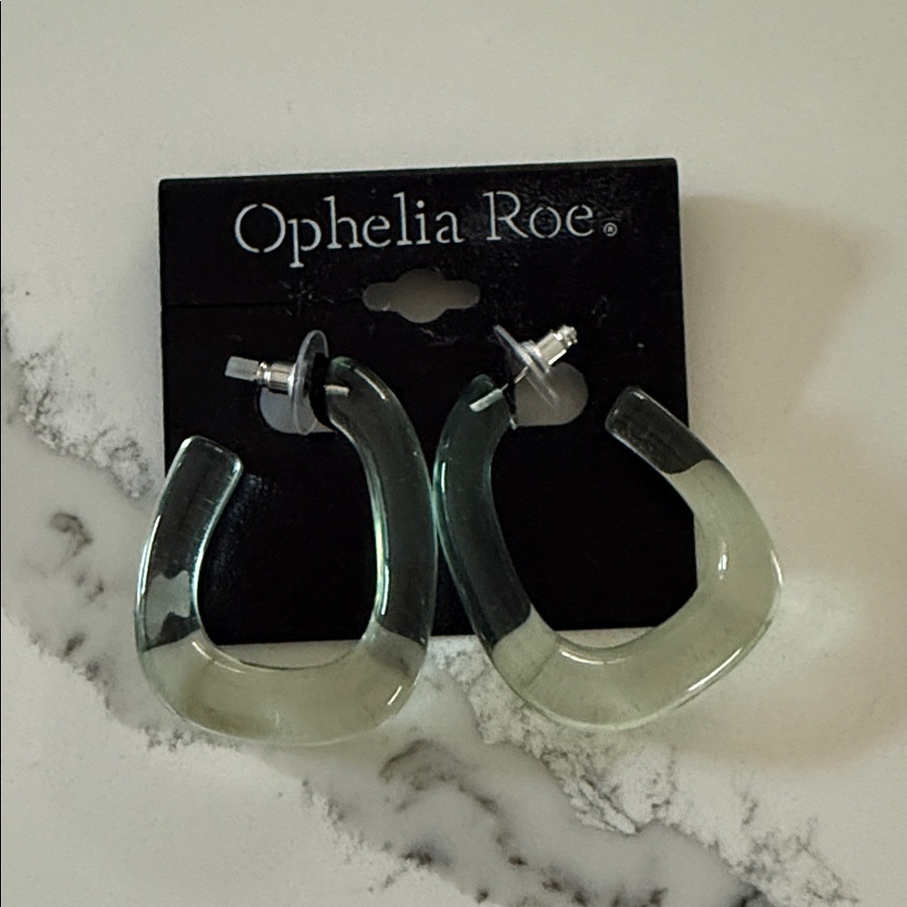 Two-Tone Green Hoop Earrings